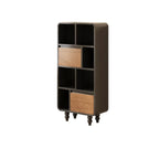 Petite étagère minimaliste en bois noir avec tiroir