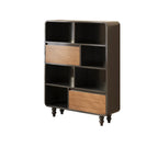 Petite étagère minimaliste en bois noir avec tiroir