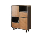 Petite étagère minimaliste en bois noir avec tiroir