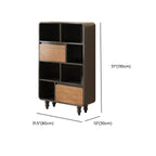 Petite étagère minimaliste en bois noir avec tiroir