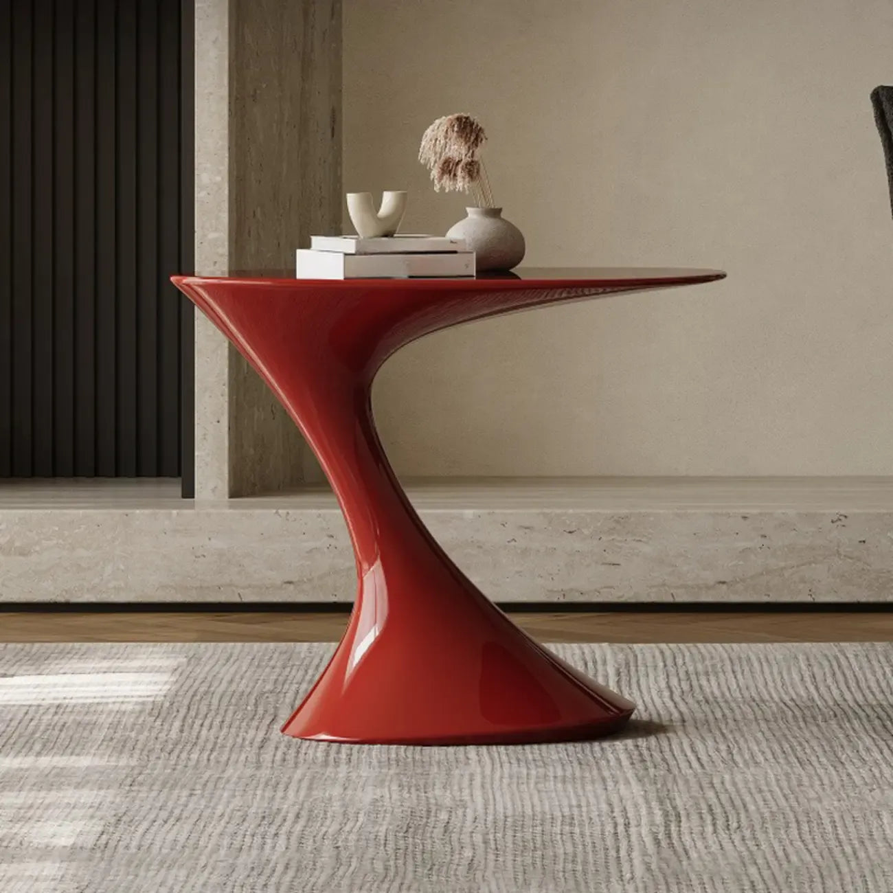 Table d'appoint ovale minimaliste en acier style rétro pour salon
