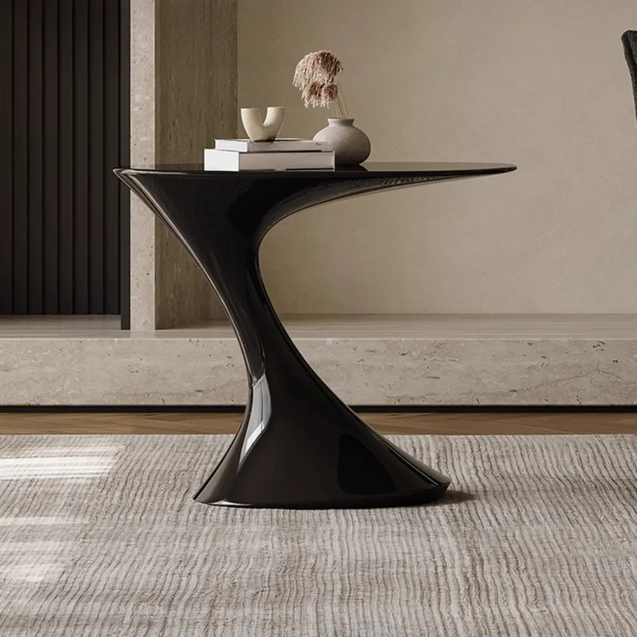 Table d'appoint ovale minimaliste en acier style rétro pour salon