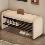 Banc de chambre moderne capitonné, couleur unie, avec rangement