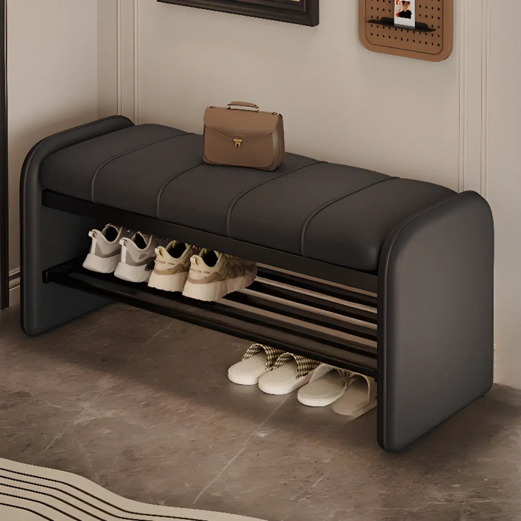 Banc de chambre moderne capitonné, couleur unie, avec rangement