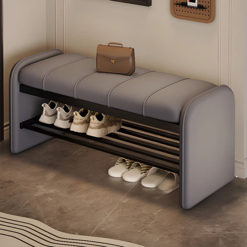 Banc de chambre moderne capitonné, couleur unie, avec rangement
