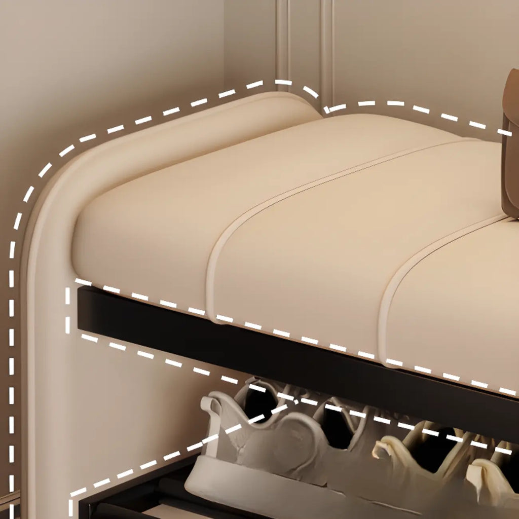 Banc de chambre moderne capitonné, couleur unie, avec rangement
