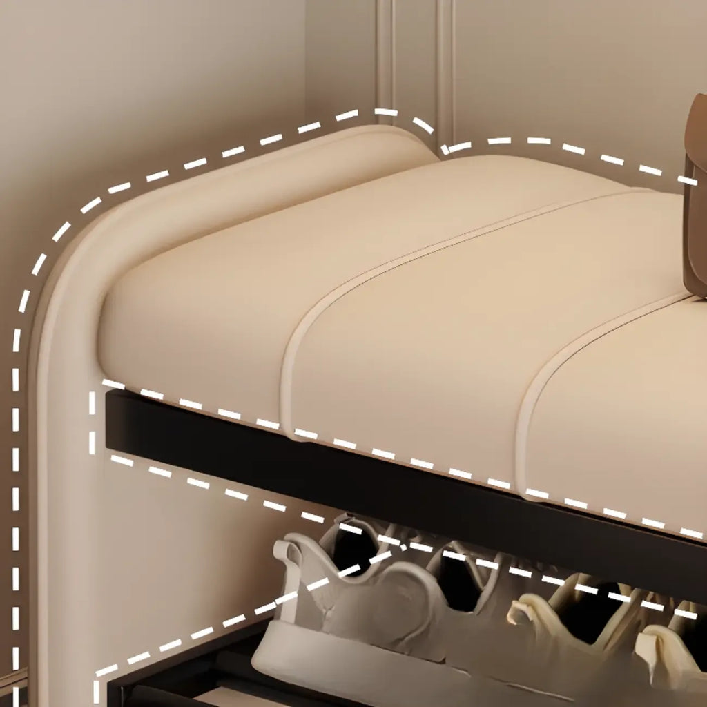 Banc de chambre moderne capitonné, couleur unie, avec rangement