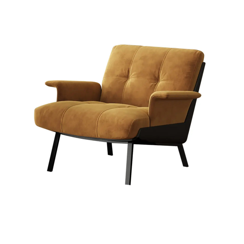 Poltrona Accent con braccioli, trapuntata in flanella, stile Art Déco