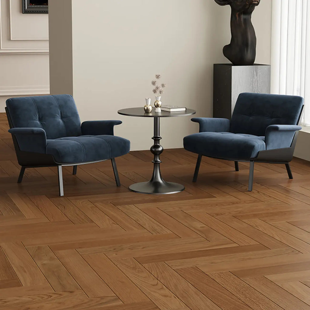 Poltrona Accent con braccioli, trapuntata in flanella, stile Art Déco