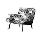 Poltrona Accent con braccioli, trapuntata in flanella, stile Art Déco