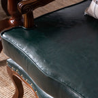 Fauteuil traditionnel en cuir et bois massif de style moderne du milieu du siècle