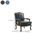 Fauteuil traditionnel en cuir et bois massif de style moderne du milieu du siècle