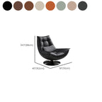 Fauteuil pivotant en cuir noir capitonné avec coussin inclus