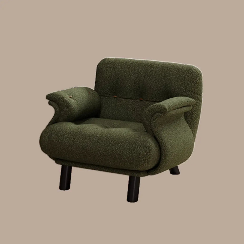 Fauteuil d'appoint élégant avec accoudoirs, recouvert de velours blanc à motif flocons de neige