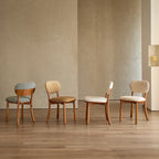 Chaise de salle à manger moderne sans accoudoirs, en bois massif rembourrée