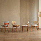 Chaise de salle à manger moderne sans accoudoirs, en bois massif rembourrée