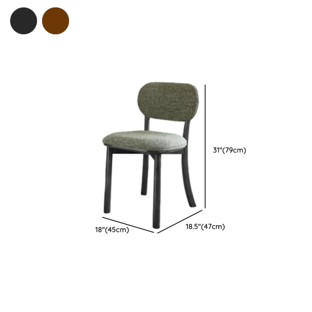 Chaise de salle à manger moderne sans accoudoirs, en bois massif rembourrée