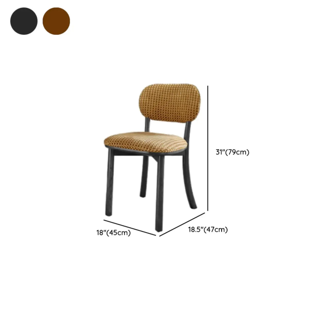 Chaise de salle à manger moderne sans accoudoirs, en bois massif rembourrée