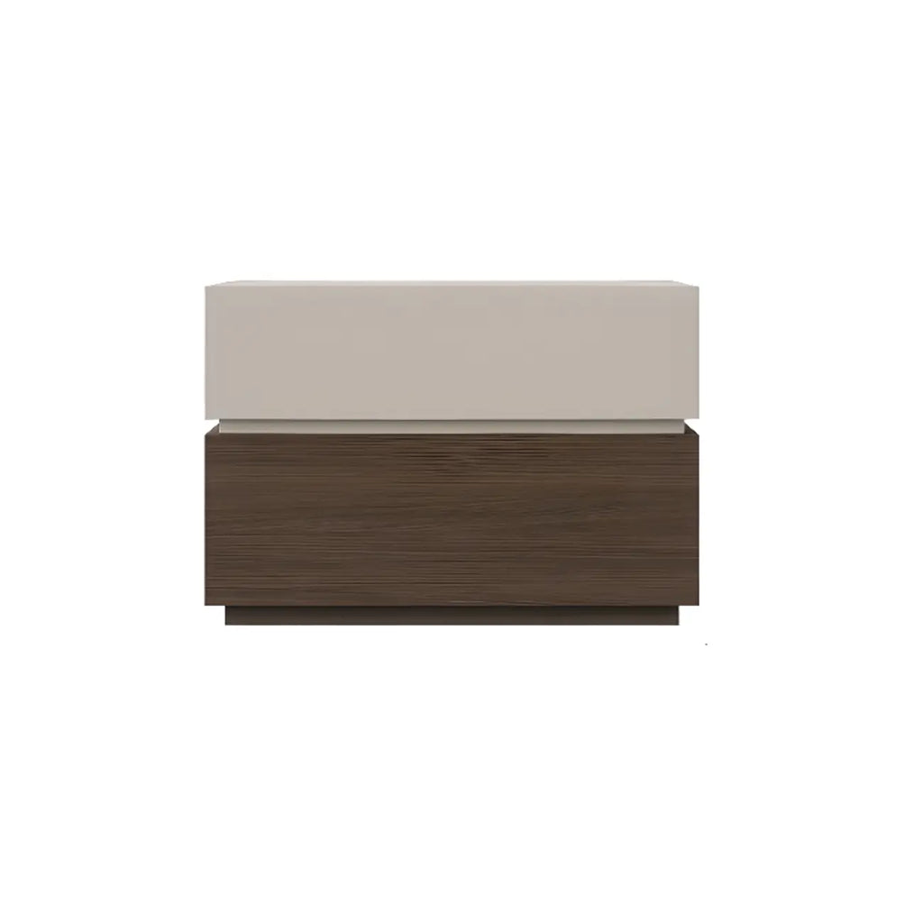 Élégante table de chevet en bois à deux niveaux avec tiroirs pour chambre à coucher