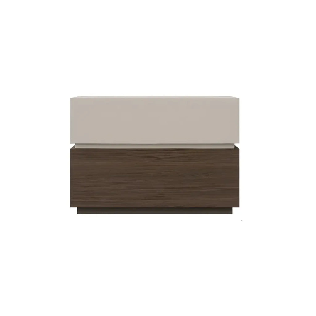 Élégante table de chevet en bois à deux niveaux avec tiroirs pour chambre à coucher