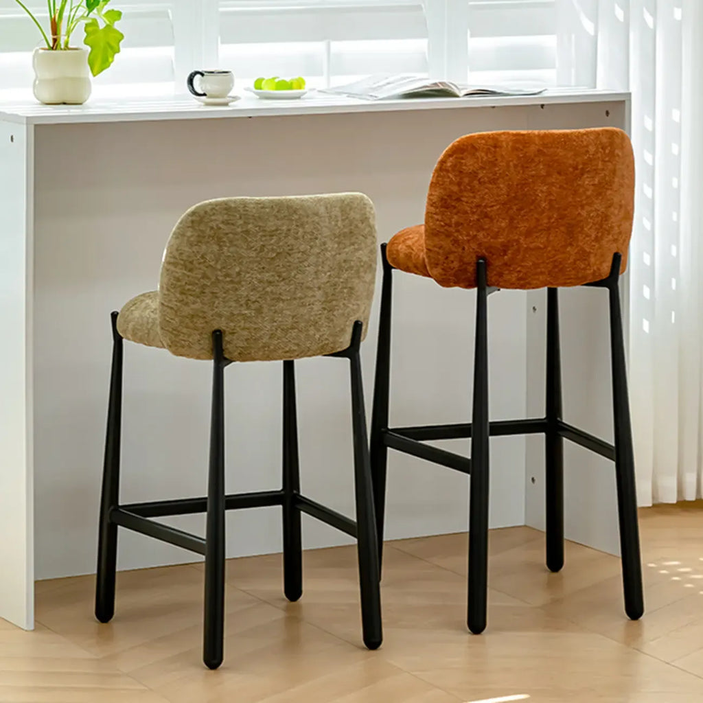 Tabourets de bar carrés rembourrés, style moderne du milieu du siècle, hauteur comptoir