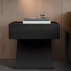 Table de chevet moderne en bois avec tiroir et piètement en Z