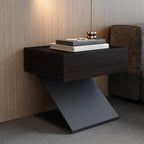 Table de chevet moderne en bois avec tiroir et piètement en Z