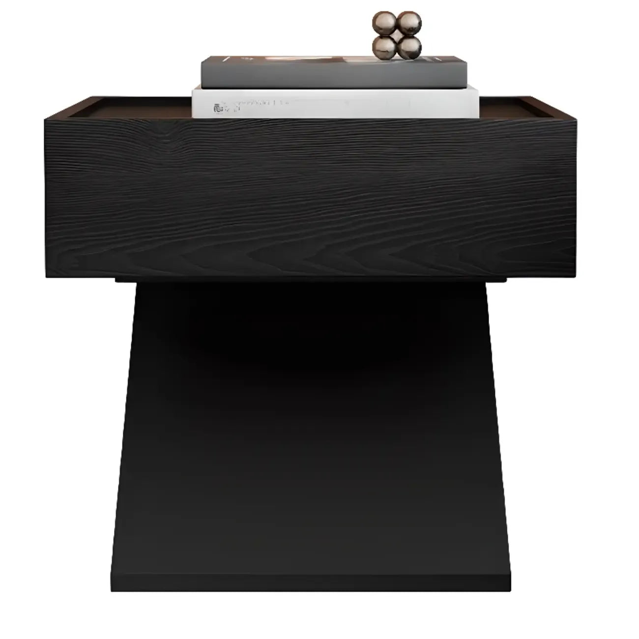 Table de chevet moderne en bois avec tiroir et piètement en Z