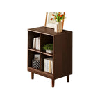 Bibliothèque modulaire autoportante en bois naturel brun