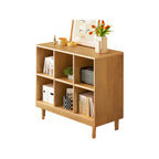 Bibliothèque modulaire autoportante en bois naturel brun