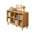 Bibliothèque modulaire autoportante en bois naturel brun