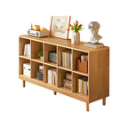 Bibliothèque modulaire autoportante en bois naturel brun