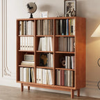 Bibliothèque sur pied en chêne massif de style moderne du milieu du siècle, à dos fermé