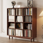 Bibliothèque sur pied en chêne massif de style moderne du milieu du siècle, à dos fermé