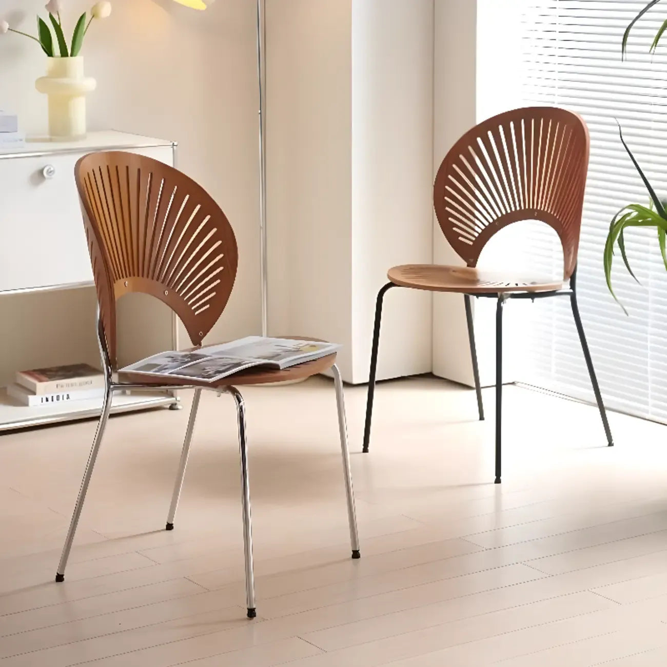 Chaise à coque ventilée de style moderne du milieu du siècle