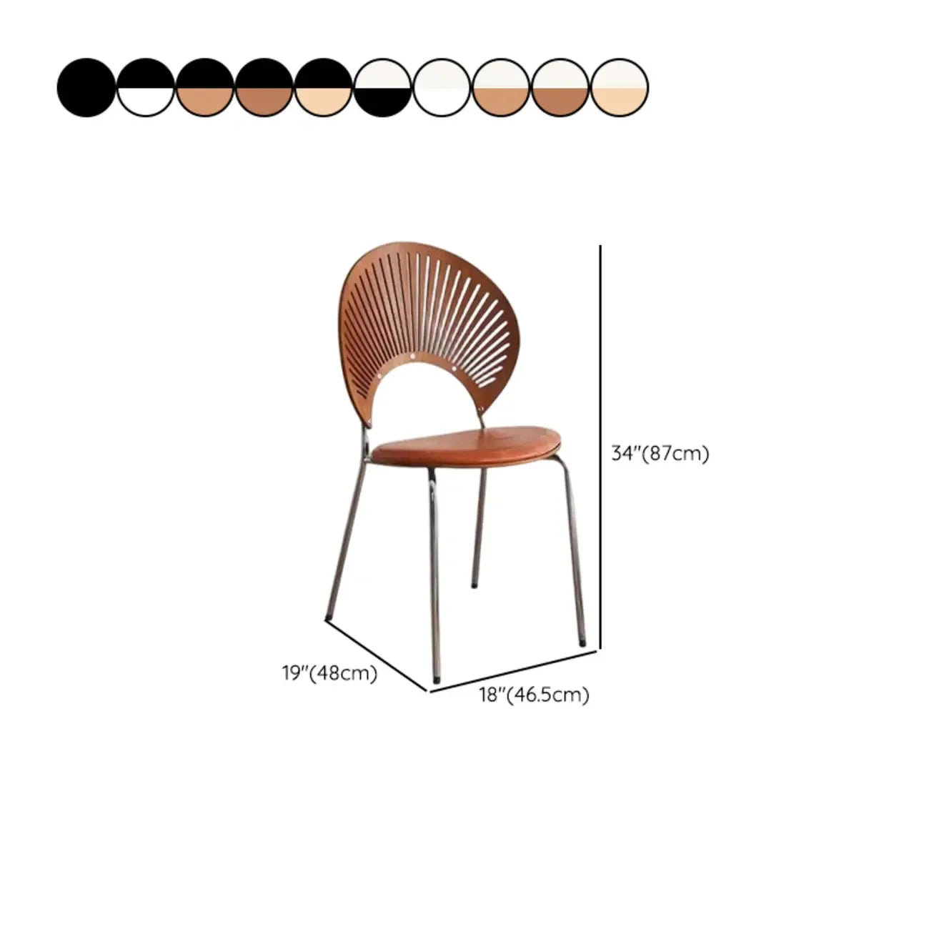 Chaise à coque ventilée de style moderne du milieu du siècle