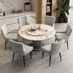 Chaises de salle à manger contemporaines rembourrées en chenille à dossier bas