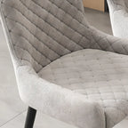 Chaises de salle à manger contemporaines rembourrées en chenille à dossier bas