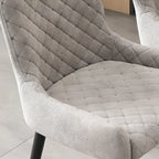 Chaises de salle à manger contemporaines rembourrées en chenille à dossier bas