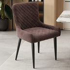 Chaises de salle à manger contemporaines rembourrées en chenille à dossier bas