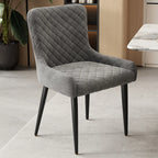 Chaises de salle à manger contemporaines rembourrées en chenille à dossier bas