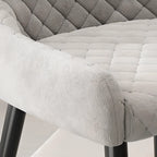 Chaises de salle à manger contemporaines rembourrées en chenille à dossier bas