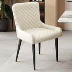 Chaises de salle à manger contemporaines rembourrées en chenille à dossier bas