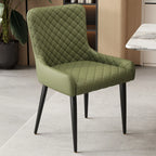 Chaises de salle à manger contemporaines rembourrées en chenille à dossier bas