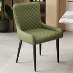 Chaises de salle à manger contemporaines rembourrées en chenille à dossier bas