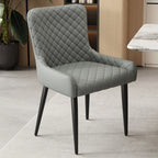 Chaises de salle à manger contemporaines rembourrées en chenille à dossier bas