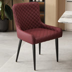 Chaises de salle à manger contemporaines rembourrées en chenille à dossier bas