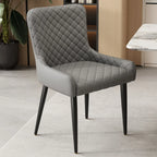 Chaises de salle à manger contemporaines rembourrées en chenille à dossier bas