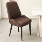 Chaises de salle à manger contemporaines rembourrées en chenille à dossier bas