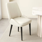 Chaises de salle à manger contemporaines rembourrées en chenille à dossier bas